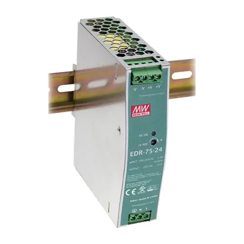 Shop Now EDR-75-12 - 12Vdc 6.3A 12Vdc DIN Rail Power Supply UL 508 12V 6.3A
