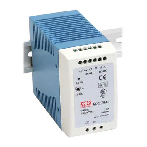 Today Only MDR-100-12 - 12Vdc 7.5A/DIN Rail Power Supply PFC/UL508