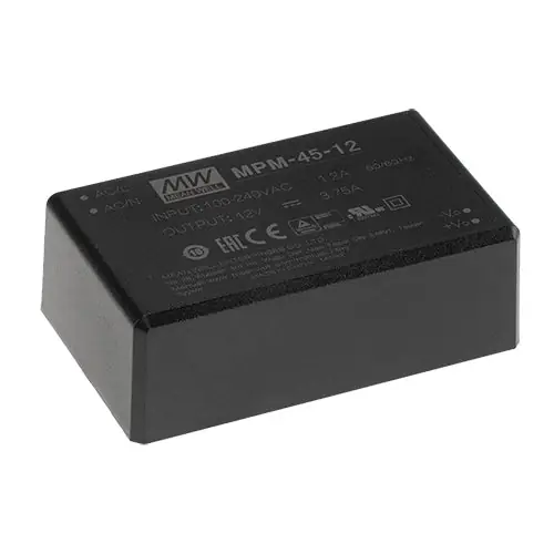 One Day Deal MPM-45-15 - 15Vdc 3A Medical Power Supply PCB Mount/Encapsulated