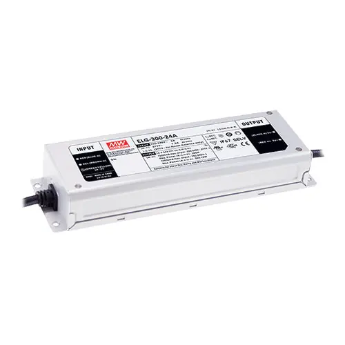 ELG-300-24A - 24Vdc 12500m A 24Vdc/12.5A/10.63A LED Driver 300W/255W CV,CC/IP67 No Minimum Order