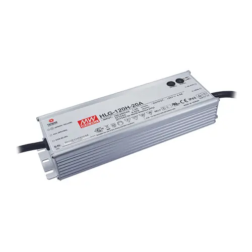 Time-Limited HLG-120H-24A - 24Vdc 5A LED Driver/IP65/PFC Harsh Environment/Metal Case 24V 5Amps