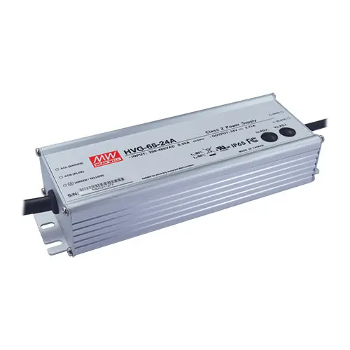 Same Day Shipping HVG-65-36A - I/P 180~528Vac O/P 36V 1.81A 36VDC LED Driver/IP65 Wide Input Range: 180~528 VAC Operates: CV or CC Mode