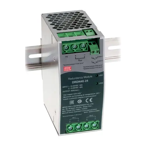 Low Price DRDN40-12 - 12Vdc 40A/12V DIN Rail Redundancy Module 2 Channels Input/