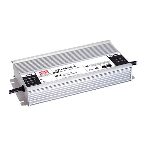 Warranty Included HVG-480-48A - I/P 180~528Vac O/P 48V 10A 48Vdc LED Driver/IP65 Wide Input Range: 180~528Vdc Operates: CV,CC Mode