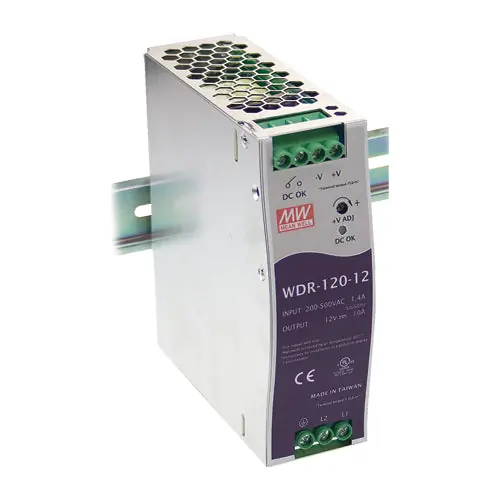 WDR-120-48 - 48Vdc 2.5A/DIN Rail Power Supply/Wide AC Input Range: 180~550Vac/120 Watts Buy Direct