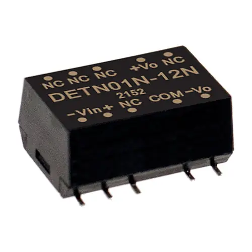 Order Now DETN01M-05N - 1W/I/P: 12VDC; O/P:+/-5V @+/-100m A DC/DC Converter 1W Unregulated/Dual Output SMD Package