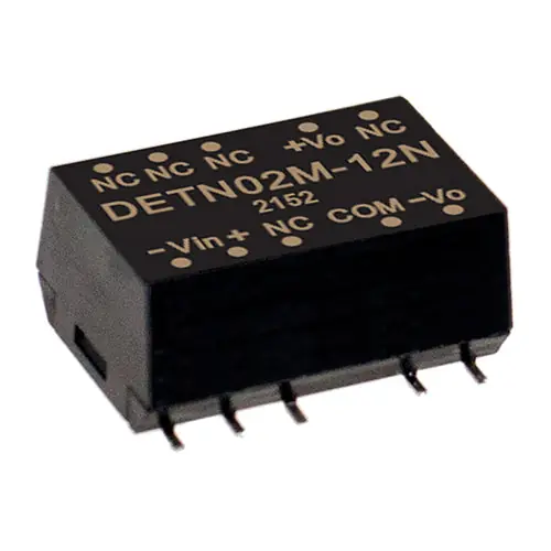 Buy Direct DETN02N-05N - 2W/I/P:24VDC; O/P:+/-5V @+/-200m A DC/DC Converter 2W Unregulated/Dual Output SMD Package