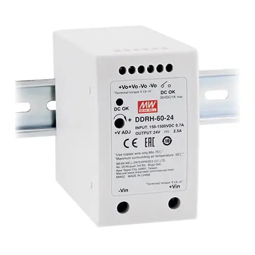 Limited Time DDRH-60-48 - 48Vdc 1.25A DIN Rail DC/DC Converter