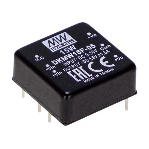 DKMW15G-05 - 15W; 18-75Vin; +/-5Vout @+/-1500m A DC/DC Converter 1x1 Editor’s Pick
