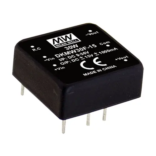 Trusted Brand DKMW30F-12 - I/P: 9-36VDC; O/P:+/-12V +/-1250m A,1"*1" 1x1" DC-DC Converter