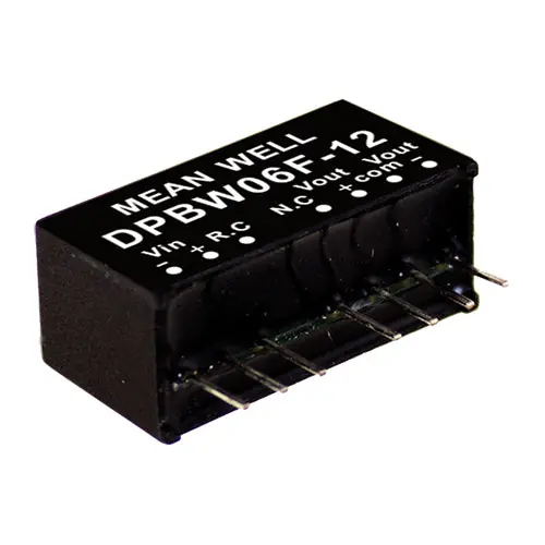 Seasonal Sale DPBW06F-05 - I/P:9-36VDC; O/P:+/- 5V @+/-600m A; SIP DC-DC Converter SIP