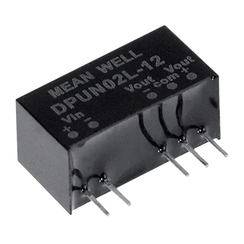 DPUN02L-15 - 2 W; I/P: 5V+/-10%; O/P:+/-15V@+/- 67m A; 3KV DC/DC Converter Unregulated/SIP9 Limited Edition
