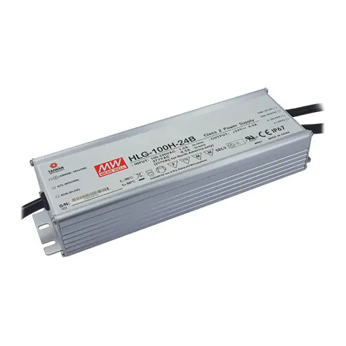 Last Chance HLG-100H-20B - 20Vdc 4.8A Dimmable LED Driver IP67/PFC/Metal Case