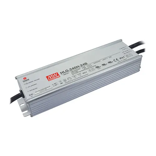 Special Discount HLG-240H-24B - 24Vdc 10A Dimmable LED Driver IP67/PFC/Metal Case