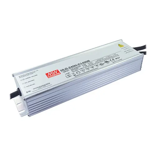 Editor’s Pick HLG-240H-C2100B - I/P 90~305Vac O/P 59~119V 2100m A 2100m A Dimmable LED Driver IP 67/PFC/Metal Case High Output Voltage Range