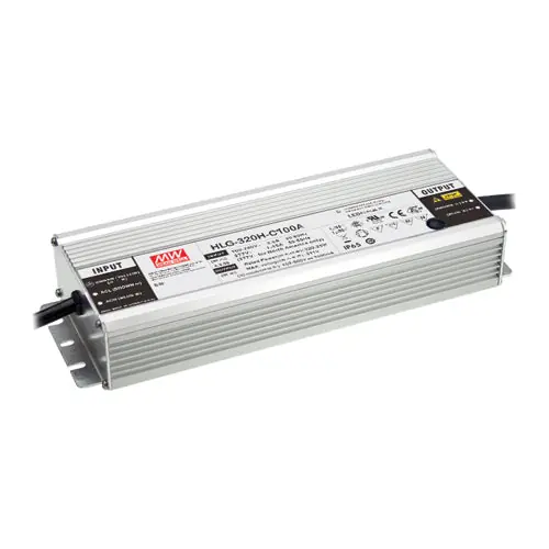 Must Have HLG-320H-C1400A - I/P 90~305Vac O/P 114~229V 1400m A 1400m A LED Driver IP 65/PFC/Metal Case High Output Voltage Range