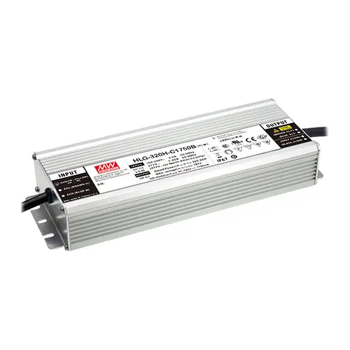 Shop Now HLG-320H-C1400B - I/P 90~305Vac O/P 114~229V 1400m A 1400m A Dimmable LED Driver IP 67/PFC/Metal Case High Output Voltage Range