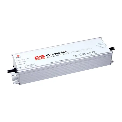 Trending HVG-240-48B - I/P 180~528Vac O/P 48V 5A Dimmable LED Driver/IP67 Wide Input Range: 180~528Vac Metal Case