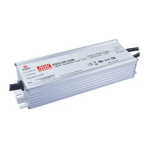 Limited Edition HVG-65-20B - I/P 180~528Vac O/P 20V 3.25A Dimmable LED Driver/IP67 Wide Input Range: 180~528 VAC Durable Metal Case