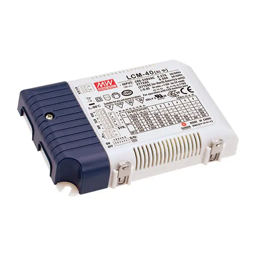LCM-40 - I/P 180~295Vac O/P 350~1050m A Dimmable Multiple Stage Driver Selectable by DIP Switch 180-295 Vac Input Range Fast Shipping