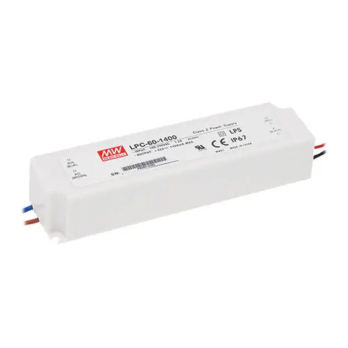 LPC-60-1050 - 9~48V 1050m A Constant Current LED Driver IP67/Class 2/Class II Plastic Case Top Rated