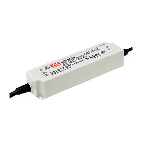 LPF-60D-54 - 54V 1.12A LED Driver/Dimmable IP67/Class II/Class 2/PFC Plastic Case Shop Now