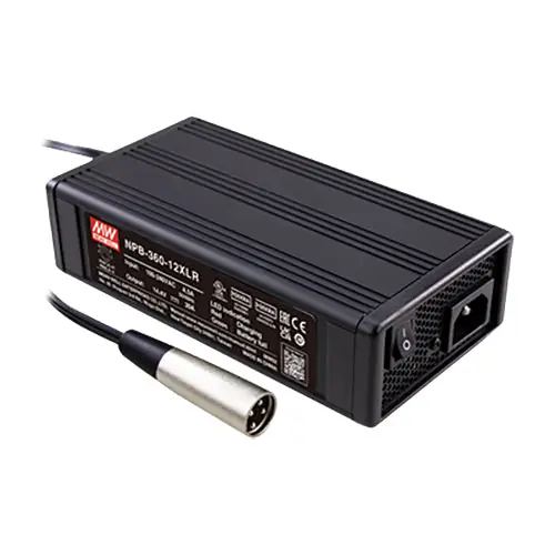 Premium NPB-360-48XLR - 48Vdc 6A Battery Charger AC Inlet IEC320-C14 XLR Output Connector