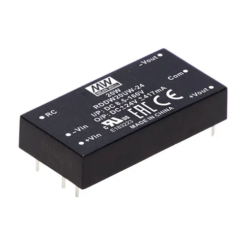 Top Pick RDDW20UW-15 - 20W I/P: 8.5-160VDCO/P :+/-15V@+/-0~667m A/DC/DC Converter 2x