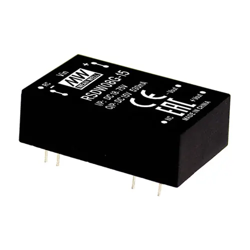 RSDW08G-12 - 8W I/P: 18-75VDC; O/P: 12V@666m A/12Vdc DC/DC Converter Wide Input Voltage Range DIP-24/Railway/8 Watts Hot Picks