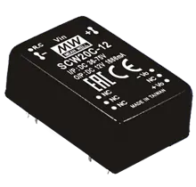 SCW20A-12 - 20W; I/P: 9-18VDC; O/P: 12V @1666m A DC/DC Converter Wide 2: Seasonal Sale
