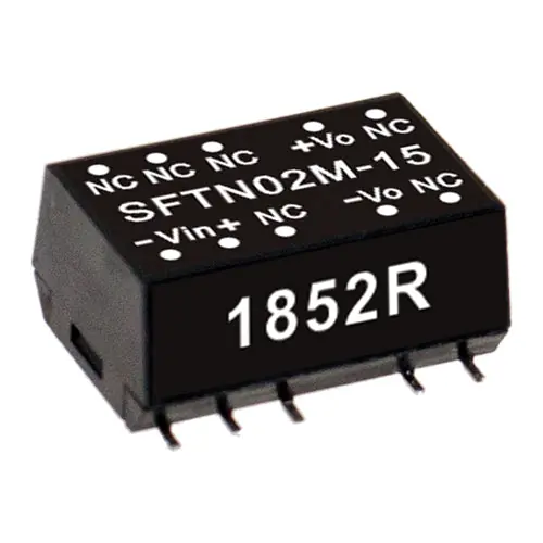 Brand New SFTN02L-15 - 2W; I/P: 5VDC; O/P: 15VDC@133m A; SMD Unregulated DC/DC Converter SMD 3k V I/O Isolation