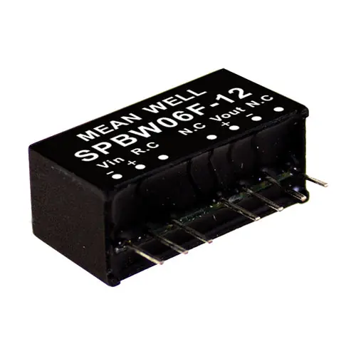 Certified SPBW06F-15 - I/P: 9-36VDC; O/P: 15VDC @400m A; SIP DC-DC Converter SIP