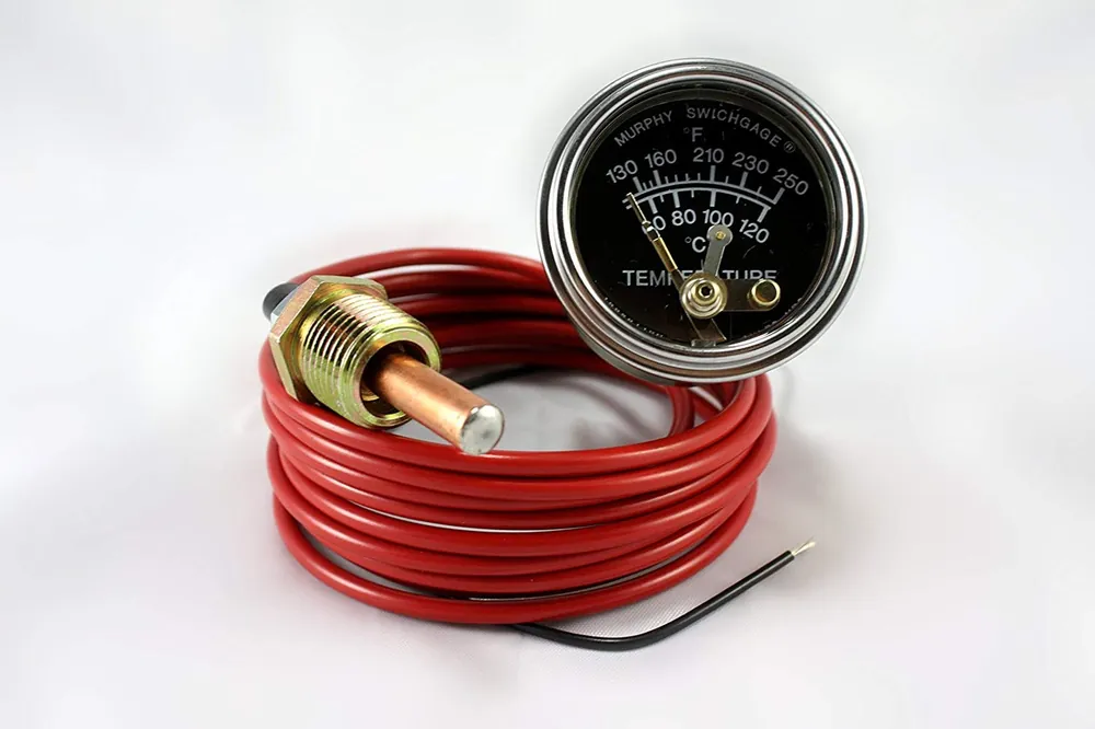 Price Drop Murphy 130-250F Temperature Swichgage 2 in. w/ 6 Ft Capillary and Plated Steel Case - Illuminated - 20T-I-250-6-1/2