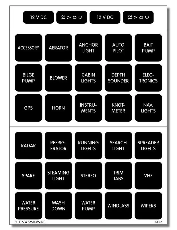 Blue Sea Systems Waterproof DC 30 Black Square Label Kit - 4215 Factory Price