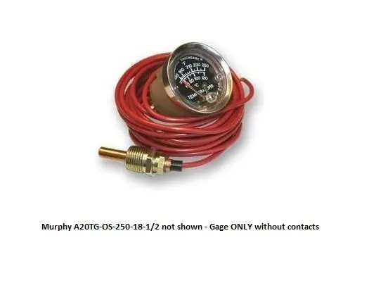 Mechanical 130-250F Temperature Murphygage 2 in. without Contact - Oil Sealed - A20TG-OS-250-18-1/2 by Murphy Genuine