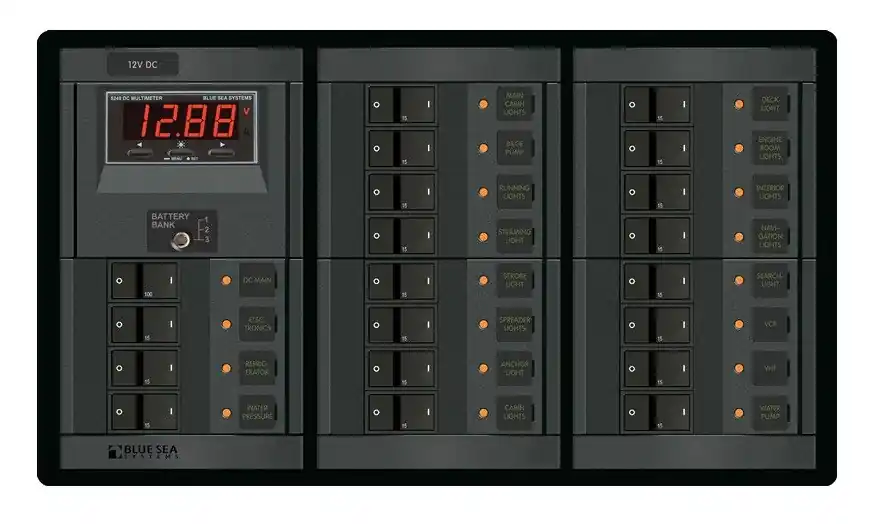 Blue Sea Systems Power Distribution Panel 12 Volt DC Main Plus 19 Positions - 1221 Markdown