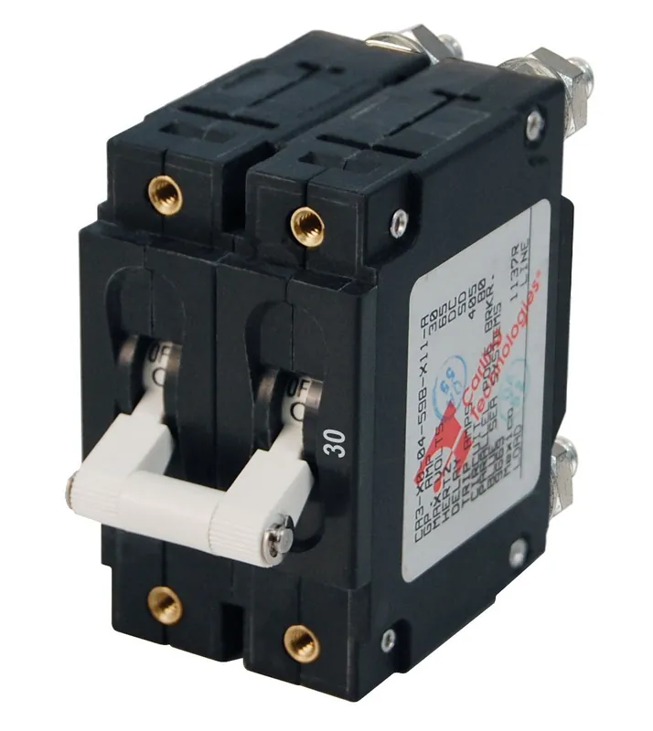 Blue Sea Systems Double Pole C-Series White Toggle Circuit Breaker 30A - 7365 Direct From Factory