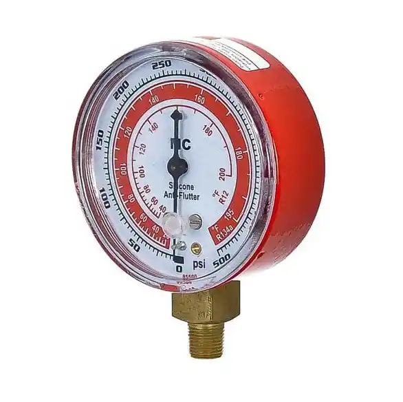 MEI Mastercool Red High Side Pressure Manifold Gauge for R134a Refrigerant Type - 2.5 in. Diameter - 8764 Viral