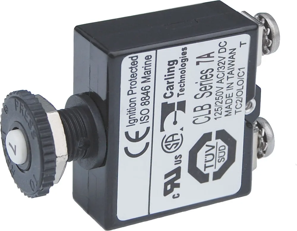Blue Sea Systems Push Button Reset Only Screw Terminal Circuit Breaker 7A 32V DC - 2131 Modern