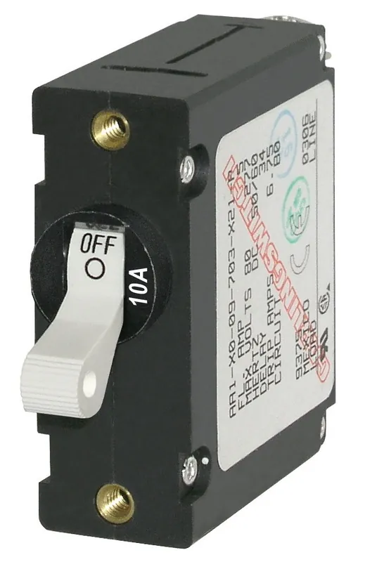 Grab Now Blue Sea Systems A-Series White Toggle Circuit Breaker Single Pole 10A - 7206