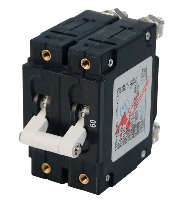 Blue Sea Systems Double Pole C-Series White Toggle Circuit Breaker 60A - 7254 Buy Today