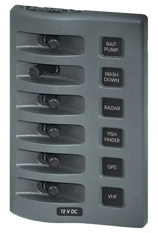 Blue Sea Systems WeatherDeck 12V DC Waterproof Switch Panel with 6 Positions - 4307 Time-Limited