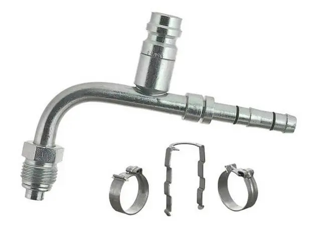 While Supplies Last MEI No. 6 EZ-Clip Male O-Ring 90 Degree Elbow Hose Fitting with 16 mm. R134a Port - 4538EZ