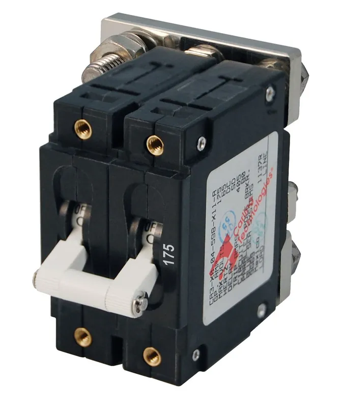 Original Blue Sea Systems Double Pole C-Series White Toggle Circuit Breaker 175A - 7268