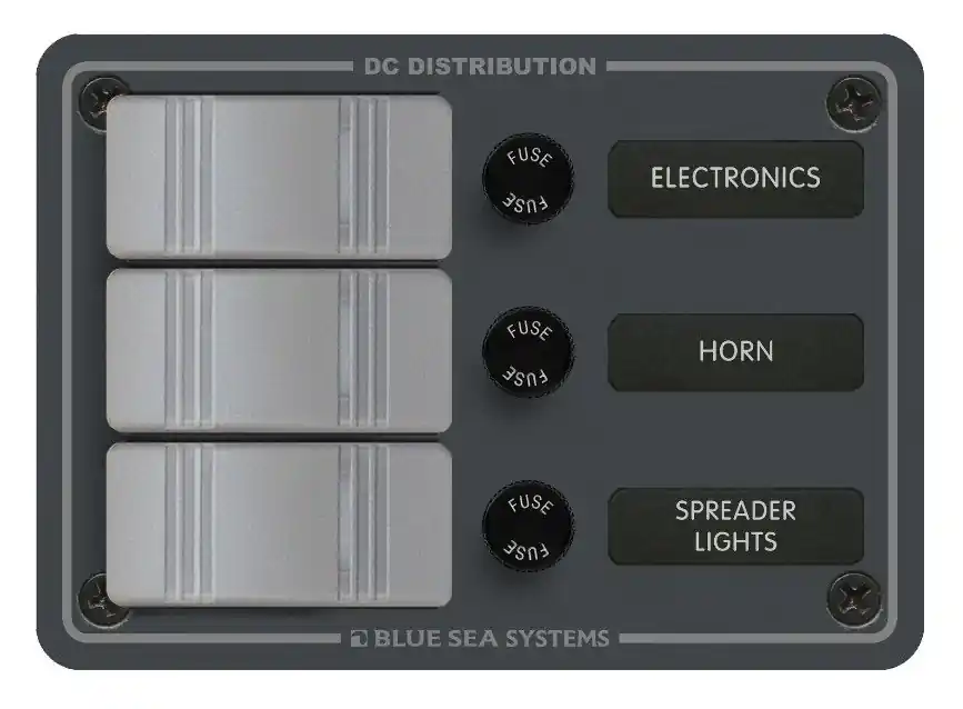 Fan Favorite Blue Sea Systems Water Resistant Panel 12/24V DC in Gray with 3 Positions - 8054
