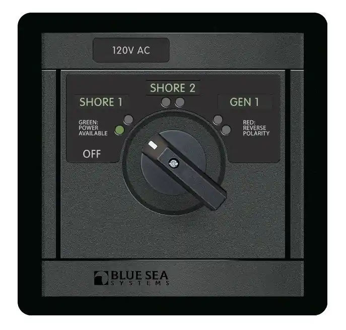 Blue Sea Systems 120V AC Rotary Switch Source Selection Panel 30A OFF Plus 3 Sources - 1482 Place Order