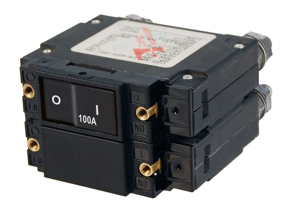 Blue Sea Systems Double Pole C-Series Flat Rocker Circuit Breaker 100A AC - 7564 While Supplies Last