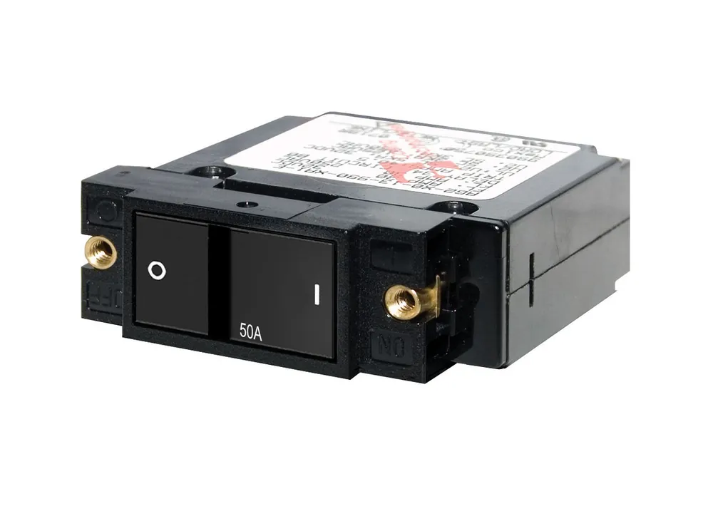 Blue Sea Systems Single Pole A-Series Flat Rocker Circuit Breaker 50A - 7408 No Minimum Order