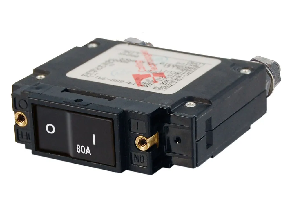 Blue Sea Systems Single Pole C-Series Flat Rocker Circuit Breaker 80A - 7548 Exclusive Offer