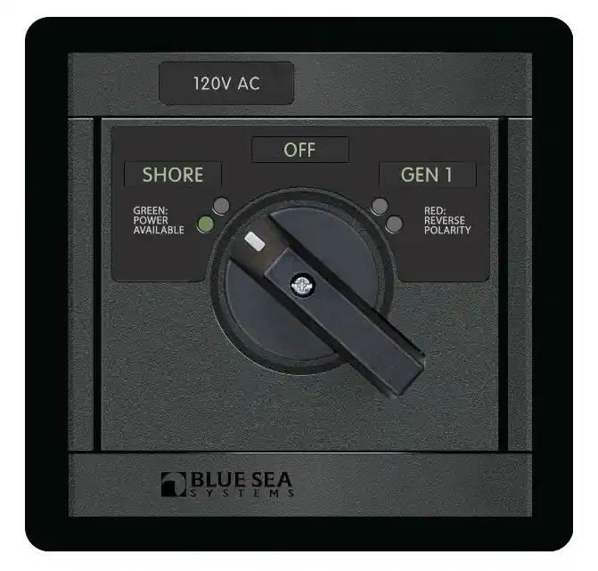 Blue Sea Systems 120V AC Rotary Switch Source Selection Panel 65A OFF Plus 2 Sources - 1483 Price Drop
